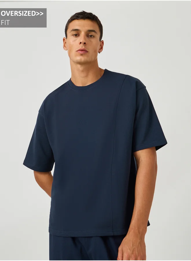 Styli Styli Oversized Panel Detail Terry T-Shirt