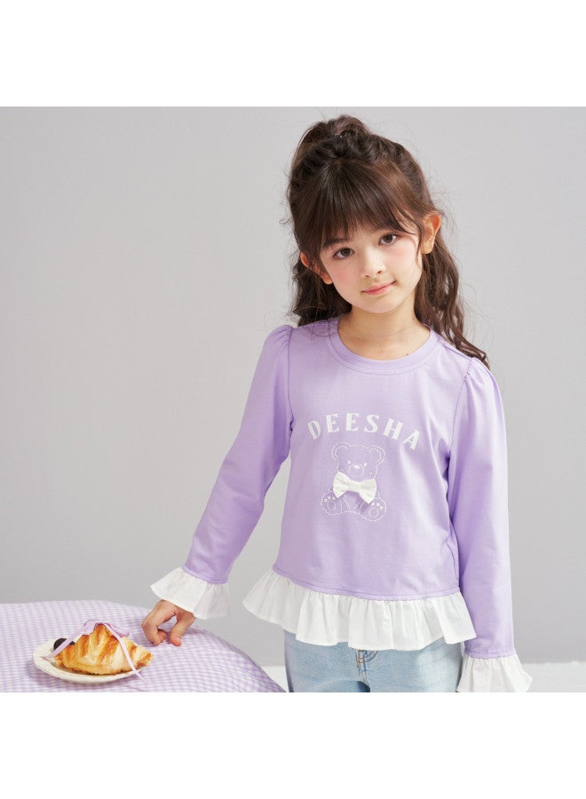 DEESHA Sweet Girl's Long Sleeve T-shirt 26 Spring Children's T-shirt - Image 2