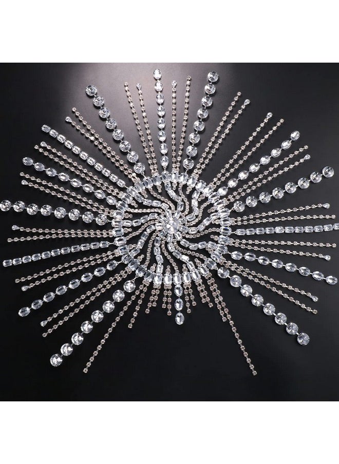 STONEFANS STONEFANS Vintage 1920s Rhinestone Headpiece Cap for Women Crystal Flapper Head Chain Hairpieces Gatsby Cleopatra Hair Accessories Silver  - Image 2