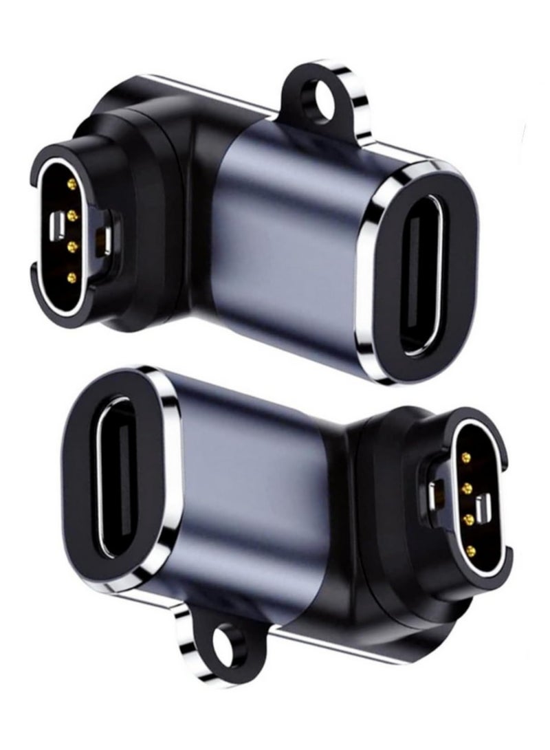 محول شاحن مزدوج لساعة Garmin مع كابل USB من النوع-C للشحن لأجهزة Garmin Fenix 7 و6 و5 وS وX وForerunner 965 و955 و935 و245 و45 و45S وVivoactive 5 و4 و4S و3 وVenu وInstinct وEpix وQuatix - Image 1