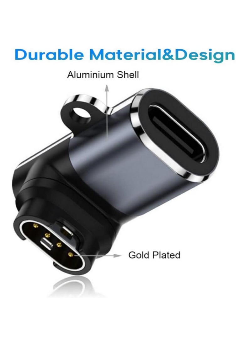 محول شاحن مزدوج لساعة Garmin مع كابل USB من النوع-C للشحن لأجهزة Garmin Fenix 7 و6 و5 وS وX وForerunner 965 و955 و935 و245 و45 و45S وVivoactive 5 و4 و4S و3 وVenu وInstinct وEpix وQuatix - Image 3