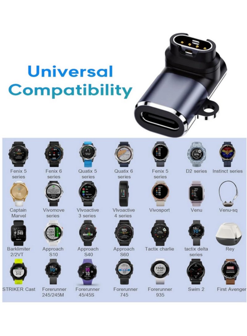 محول شاحن مزدوج لساعة Garmin مع كابل USB من النوع-C للشحن لأجهزة Garmin Fenix 7 و6 و5 وS وX وForerunner 965 و955 و935 و245 و45 و45S وVivoactive 5 و4 و4S و3 وVenu وInstinct وEpix وQuatix - Image 5