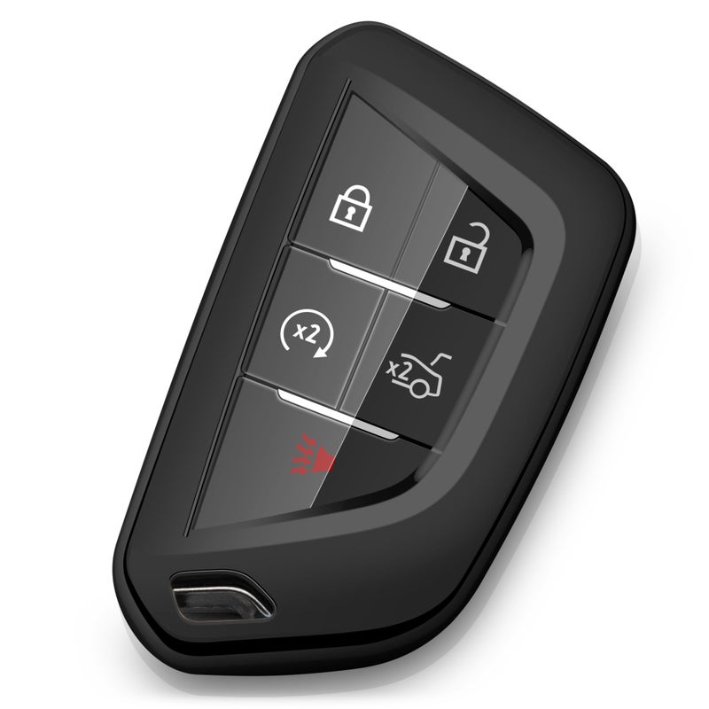 ZSPDACC Compatible with Cadillac Key Fob Cover for Cadillac Escalade CT4 V CT5 V Lyriq Optiq Vistiq 20202026 Car Key Case Black Accessories