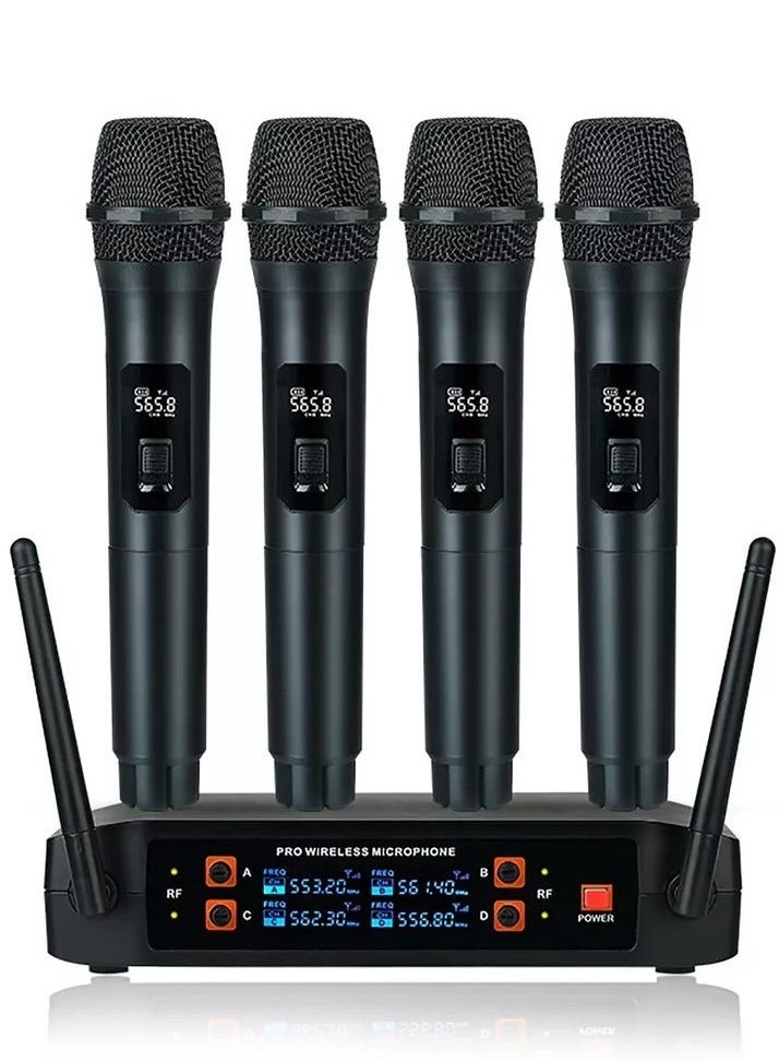 TIGER Wireless Handheld Microphone for Home Karaoke, Outdoor Audio --TV Singing, KTV, Parties, Weddings, Meetings, Church | 4-Channel VHF Metal Dynamic Mic with 200ft Range | Noise Reduction, 8-12 Hour Battery Life || Perfect for Events & Performances  - Image 1