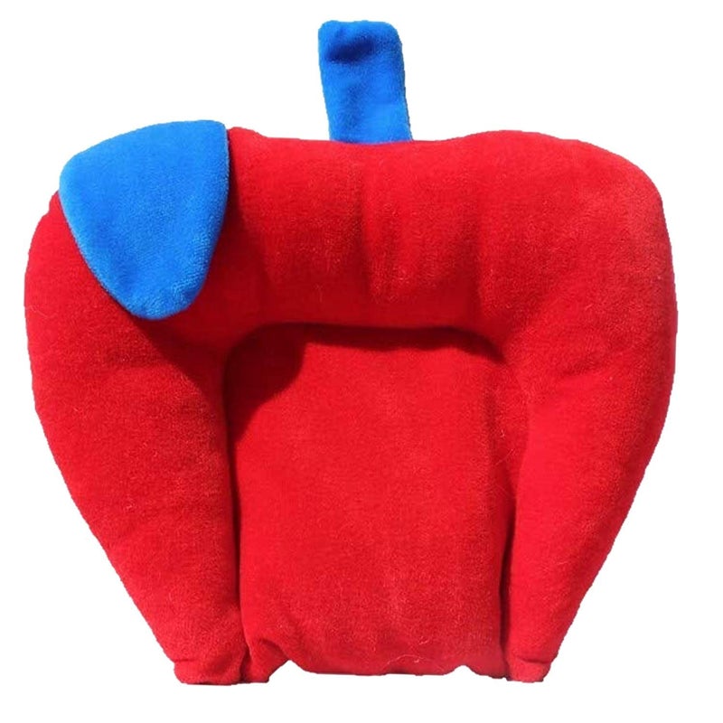 Homeoculture Homeoculture Velvet Round Head Shape Mustard Seeds Rai Pillow for Infants Babies Sleeping Takiya Apple Pillows 0-12 Months Pack of 1 (Red)  - Image 1