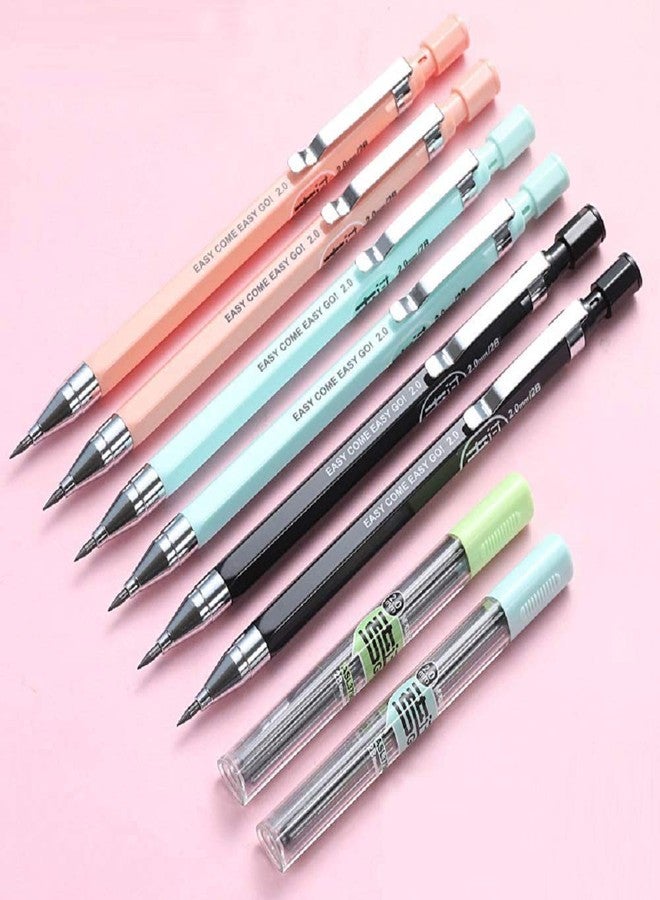 Queenland 3pcs 2.0mm Mechanical Pencil with 18pcs Black Lead Refills, Automatic Pencils Press Mechanical Pencil for Writing,Draft Drawing Crafting Art Sketching Student Gift Office School Supplies,Random Color - Image 2