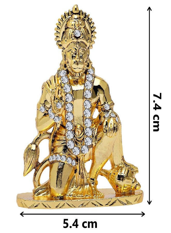 GCT Lord Hanuman Idol Bajrang Bali Ashirwad Idol (B-50) Antique Gold Metal Statue for Home Décor Car Dashboard Mandir Pooja Murti Temple Puja Office Table Showpiece - Image 2