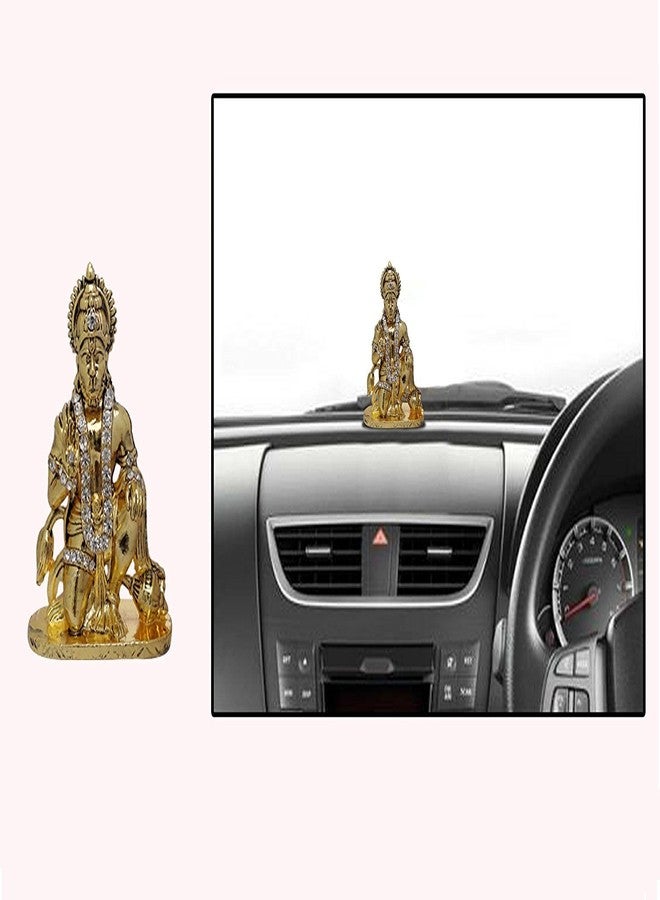 GCT Lord Hanuman Idol Bajrang Bali Ashirwad Idol (B-50) Antique Gold Metal Statue for Home Décor Car Dashboard Mandir Pooja Murti Temple Puja Office Table Showpiece - Image 3