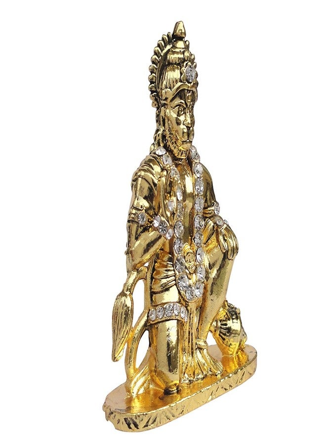 GCT Lord Hanuman Idol Bajrang Bali Ashirwad Idol (B-50) Antique Gold Metal Statue for Home Décor Car Dashboard Mandir Pooja Murti Temple Puja Office Table Showpiece - Image 5