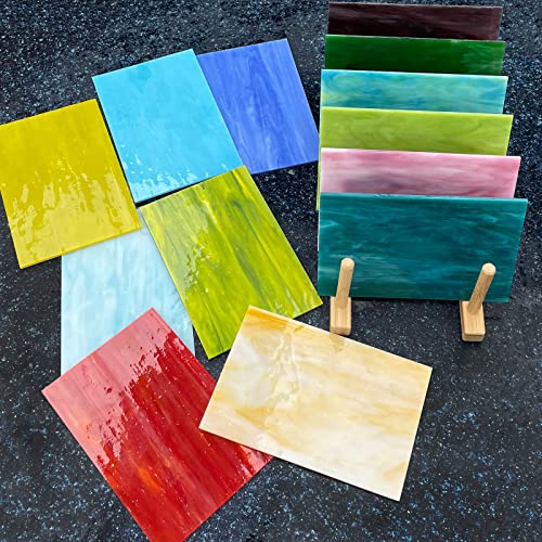 LITMIND 16 Sheets Stained Glass Variety Pack, 4 x 6 Inch Mosaic Tiles for Crafts, Assorted Colors Cathedral Art, Sheets for Making Projects (Opaque) - Image 3