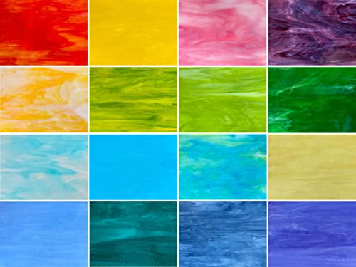 LITMIND 16 Sheets Stained Glass Variety Pack, 4 x 6 Inch Mosaic Tiles for Crafts, Assorted Colors Cathedral Art, Sheets for Making Projects (Opaque) - Image 4
