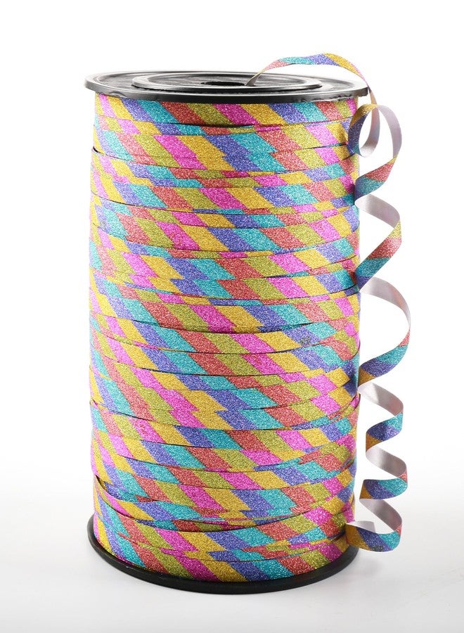Winjeto 500 Yard Curling Ribbon, Rainbow Glitter Curly Ribbons for Gift Wrapping, Balloon String Ribbon, Thin Gift Wrap Ribbon for Valentine's Day Wedding Birthday Party Christmas Decorations - Image 1