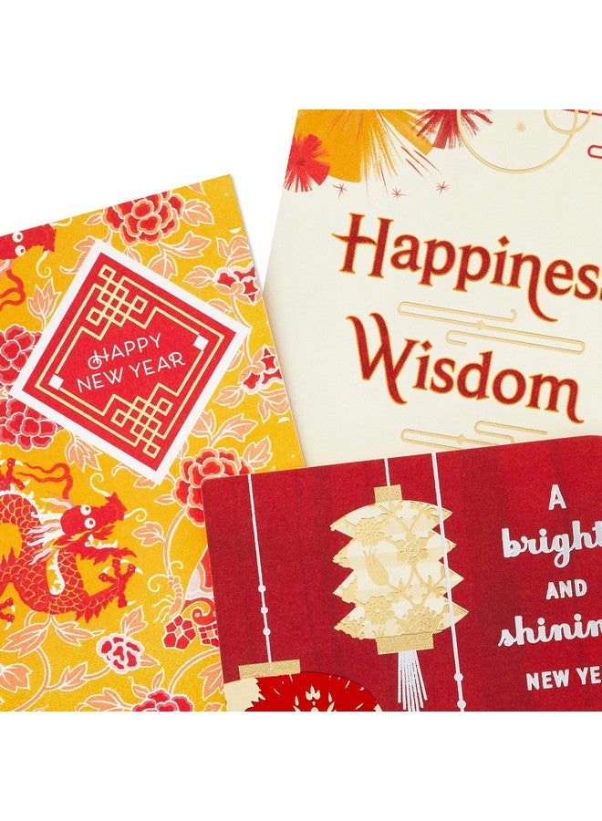 Hallmark Chinese New Year Cards 2024 Happiness Luck Prosperity (Pack Of 3 Lunar New Year Cards Year Of The Snake Red Envelopes) - Image 5