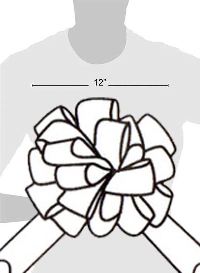Golden Leaf Extra Extra Large Metallic Silver Gift Wrap Pull Bows - 12" Wide, XXL Silver Ribbon Big Pull Flower Bows for X-mas Gifts and Presents, Cars (Silver - Image 2