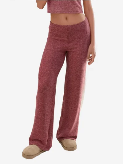 HICCUP Elastic Waist Soft Textured Knitted Pants