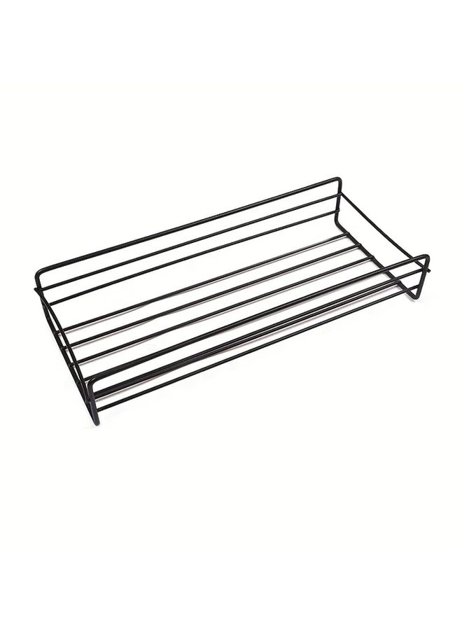 Black Wall Mounted Bathroom Shelf No Drill Installation Storage Rack Organizer - Image 5