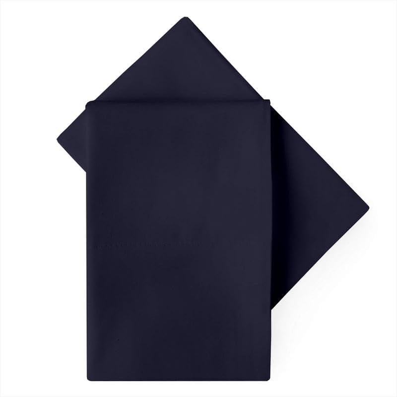 Bright Décor Pillow Cover Set of 2-20"x30" Standard Size, 100% Microfiber, Soft, Smooth & Wrinkle-Free, Navy Blue Solid Takiya Cover - Image 2