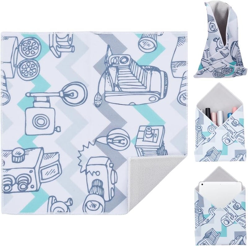CREATCABIN CREATCABIN Camera Protective Wrap Camera Wrap Magic Storage Bag SelfAdhesive Scratch Prevent Cosmetic Travel Product Storage Lens Pouches Soft Cloth with Sticky for Camera Tech Gear 11x11 Inch  - Image 1