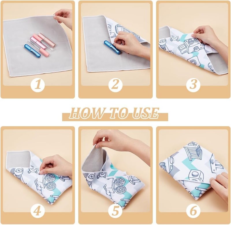 CREATCABIN CREATCABIN Camera Protective Wrap Camera Wrap Magic Storage Bag SelfAdhesive Scratch Prevent Cosmetic Travel Product Storage Lens Pouches Soft Cloth with Sticky for Camera Tech Gear 11x11 Inch  - Image 4