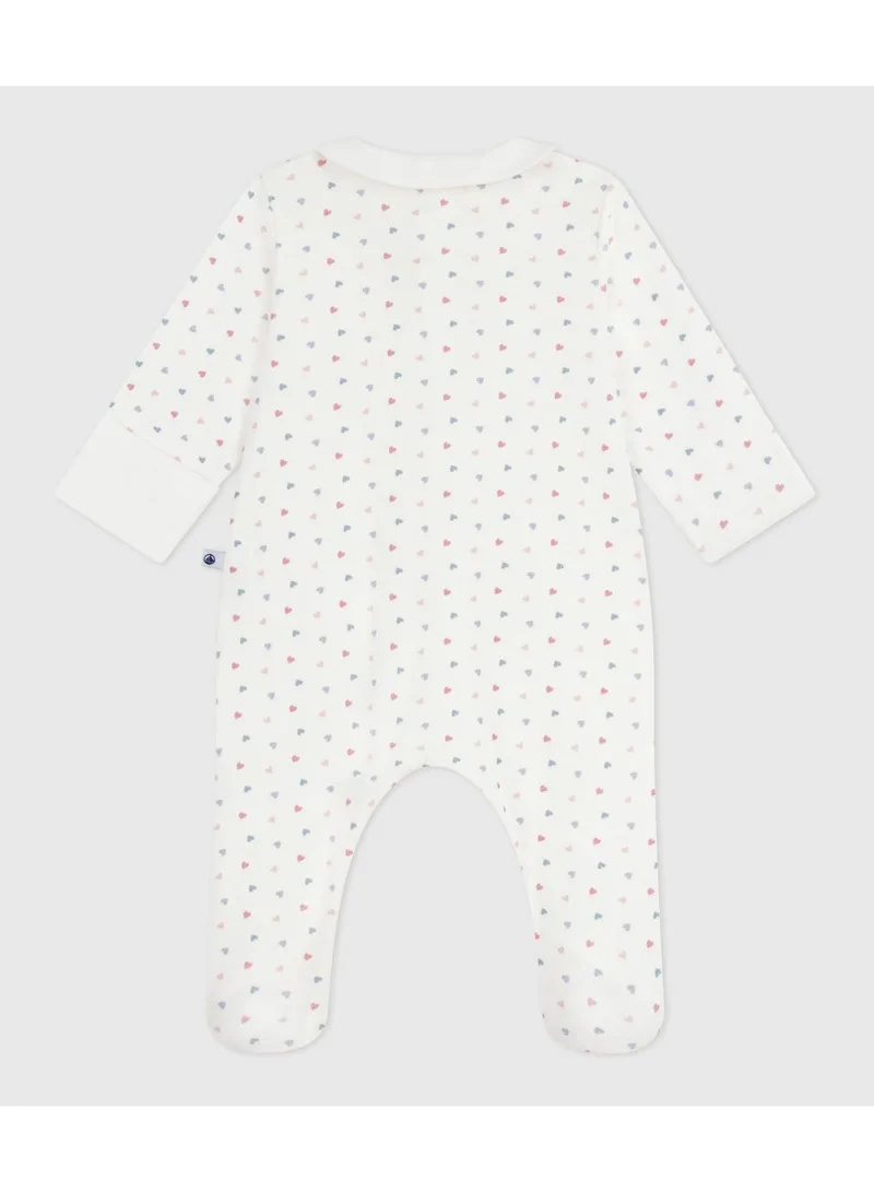 بيتي باتو Babies' heart-print cotton pyjama suit with a collar