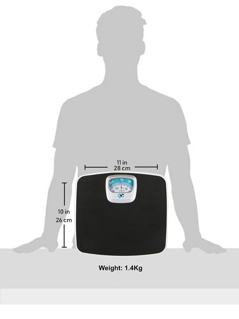 GVC Deluxe Personal Weighing Scale Analog Mechanical (BLACK), 130 Kilograms - Image 3