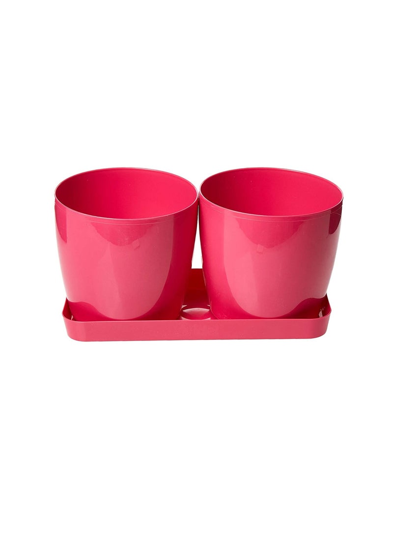 أيدل وعاء معيشة مزدوج دائري للنباتات من إيديل - فوشيا - Image 1