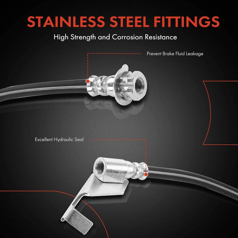 A-Premium Brake Hydraulic Hose for Jeep Cherokee 2014-2019 - Image 4