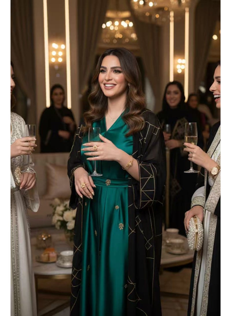 مجموعة مجوهرات زفاف مطلية بالذهب عيار 22 قيراط  4 قطع - Image 3