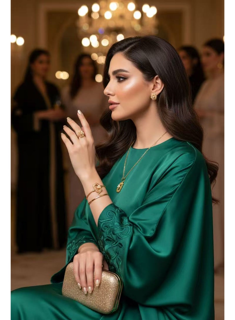 مجموعة مجوهرات زفاف مطلية بالذهب عيار 22 قيراط  4 قطع - Image 5