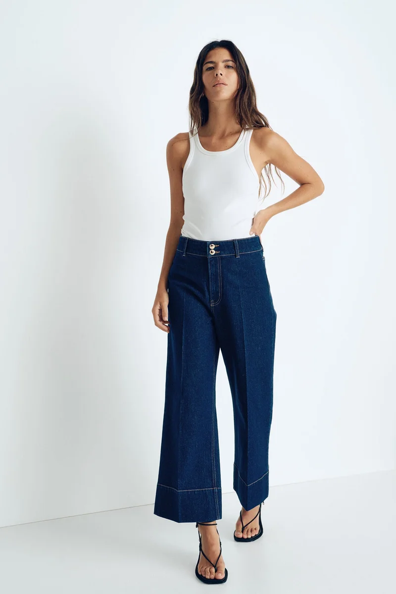 اتش اند ام جينز بخصر عالي وواسع