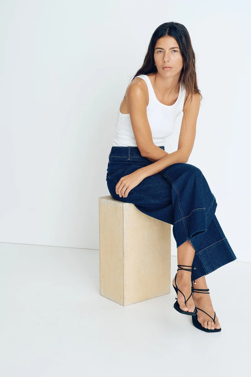 H&M Wide High Cropped Jeans