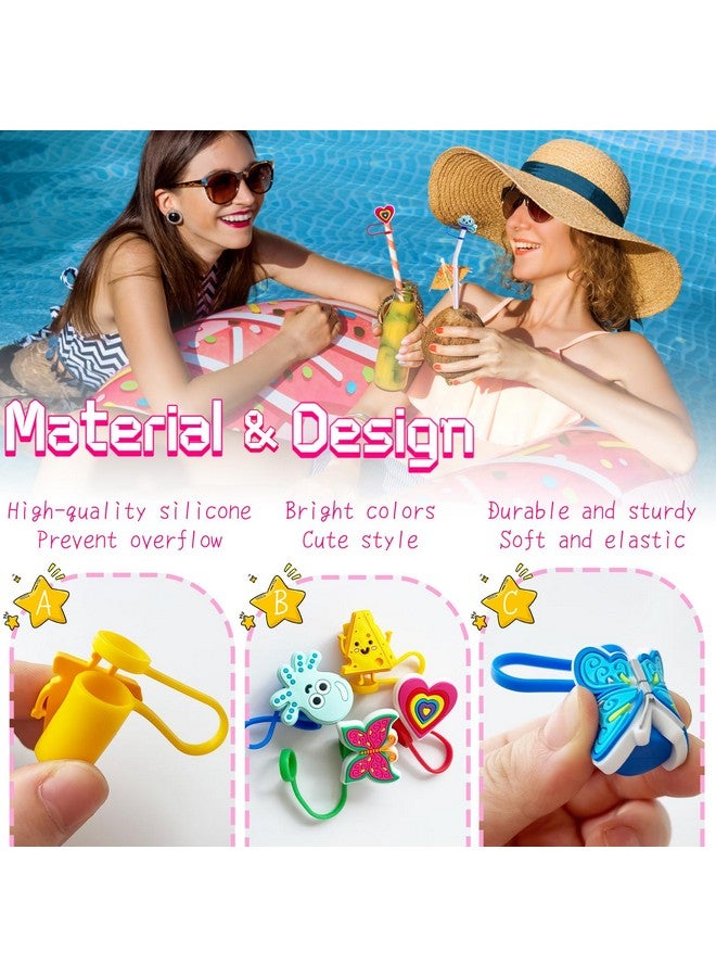 OJYUDD 30 Pcs Different Random Straw Covers Cap,Cute Dust Proof Straw Toppers,Reusable Straw Covers Cap for Tumblers,10 mm Tumbler Cup Straw Accessories - Image 4