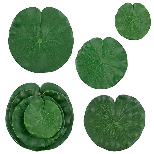 Framendino Framendino , 20 Pack Artificial Lily Pads Fake Floating Lily Pads Leaves Lotus Water Lily Pads for Decor  - Image 1