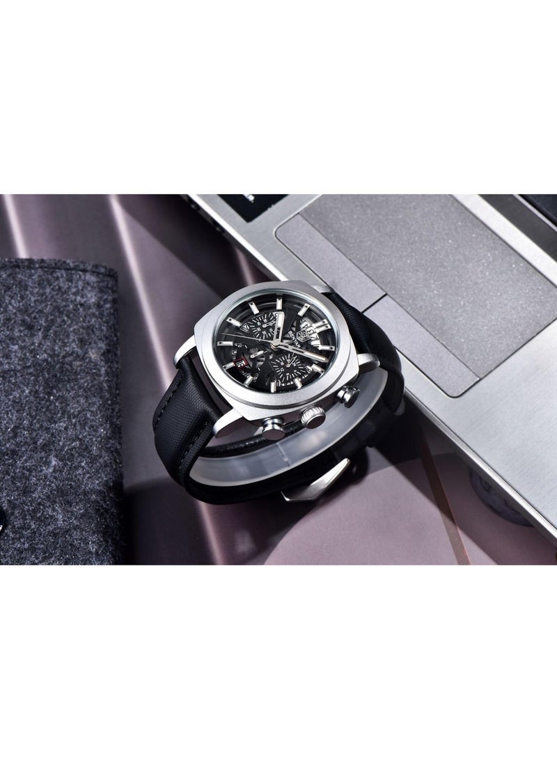 BENYAR Mens Watches Analog Quartz Leather Band Stylish Sports Designer Wrist Watch 50M Waterproof Elegant Gift for Men 5205 Black - Image 4