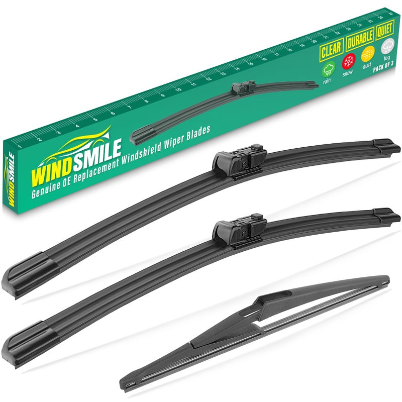 26 19 12 Windshield Wiper Blades Replacement for Infiniti QX60 2022 2023 2024 2025 QX 60 Premium All Weather Front Rear Wipers Set OEM Quality Pack of 3