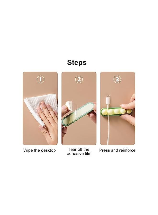 Green Tiger 3 Pack Silicone Cable Holder Clips, Cord Management Organizers, Versatile Cable Organizer for Desk, Nightstand, Office, and Home Use - Image 3