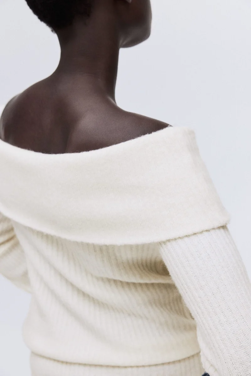 H&M Rib-knit off-the-shoulder top