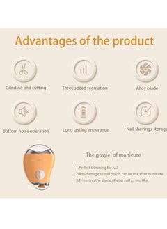 Adando Adando Electric nail clipper Fingernail cutter and file 2 in 1 design Nail scraps storage Multi functional nail clipper Electric kids nail trimmer Rechargeable For baby/kids/seniors/adult  - Image 2