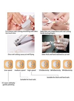 Adando Adando Electric nail clipper Fingernail cutter and file 2 in 1 design Nail scraps storage Multi functional nail clipper Electric kids nail trimmer Rechargeable For baby/kids/seniors/adult  - Image 4