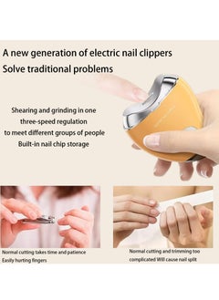Adando Adando Electric nail clipper Fingernail cutter and file 2 in 1 design Nail scraps storage Multi functional nail clipper Electric kids nail trimmer Rechargeable For baby/kids/seniors/adult  - Image 5