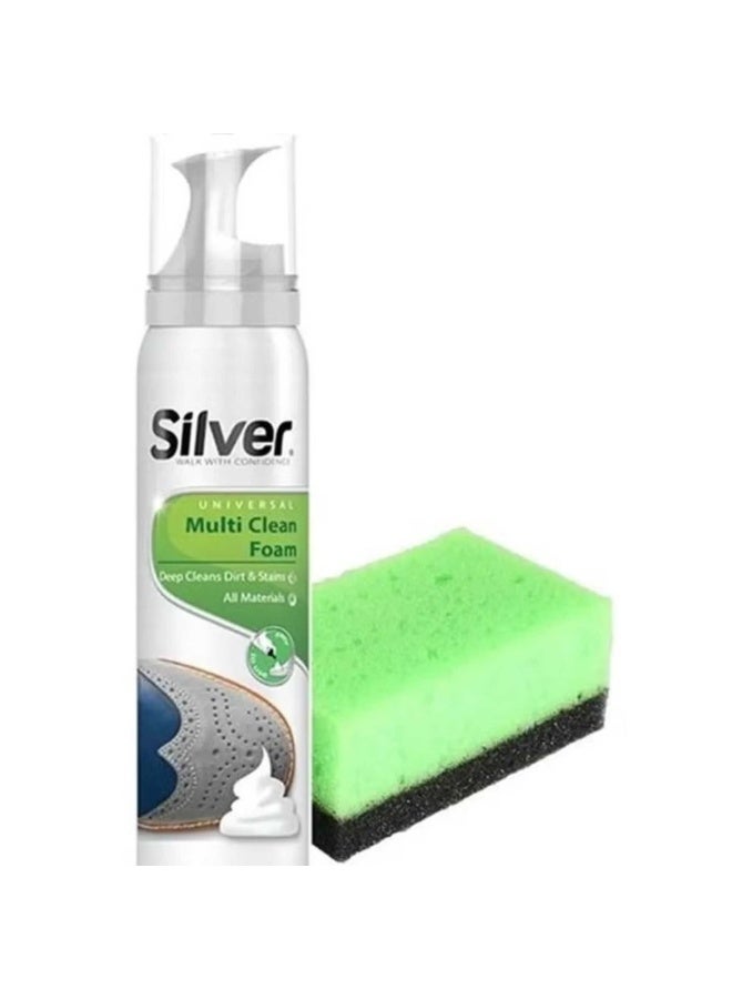 Silver Universal Cleaning Foam With Sponge 125 ML - Image 5
