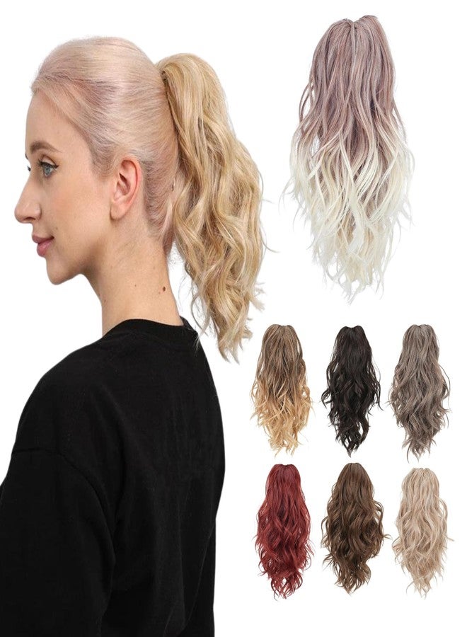 JUVABUN Claw Clip Beach Waves Ponytail Extension 12" - Beach Blonde | Hair Extension Clips | Ponytail Extension Human Hair |Hair Extensions Washable Realistic And Synthetic Hairpiece | Beach Blonde - Image 1