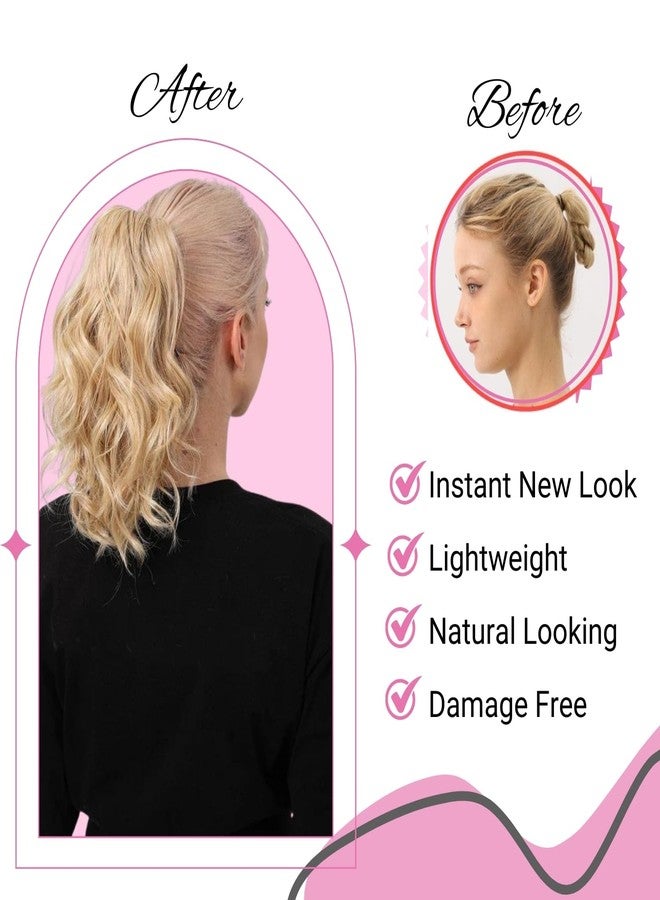 JUVABUN Claw Clip Beach Waves Ponytail Extension 12" - Beach Blonde | Hair Extension Clips | Ponytail Extension Human Hair |Hair Extensions Washable Realistic And Synthetic Hairpiece | Beach Blonde - Image 5