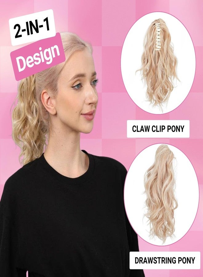 JUVABUN Claw Clip Beach Waves Ponytail Extension 12" - Beach Blonde | Hair Extension Clips | Ponytail Extension Human Hair |Hair Extensions Washable Realistic And Synthetic Hairpiece | Beach Blonde - Image 3