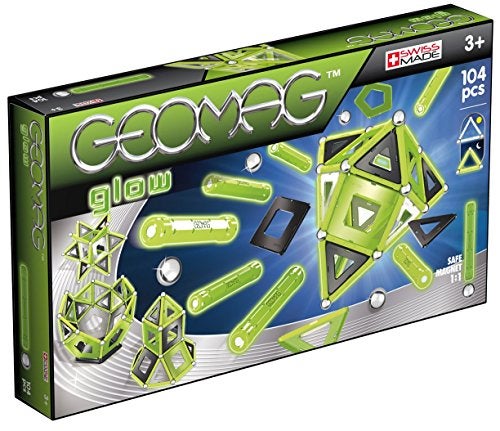 GEOMAG مجموعة جيوماغ المتوهجة 104 قطعة مجموعة بناء مغناطيسية تتلألأ في الظلام - Image 1