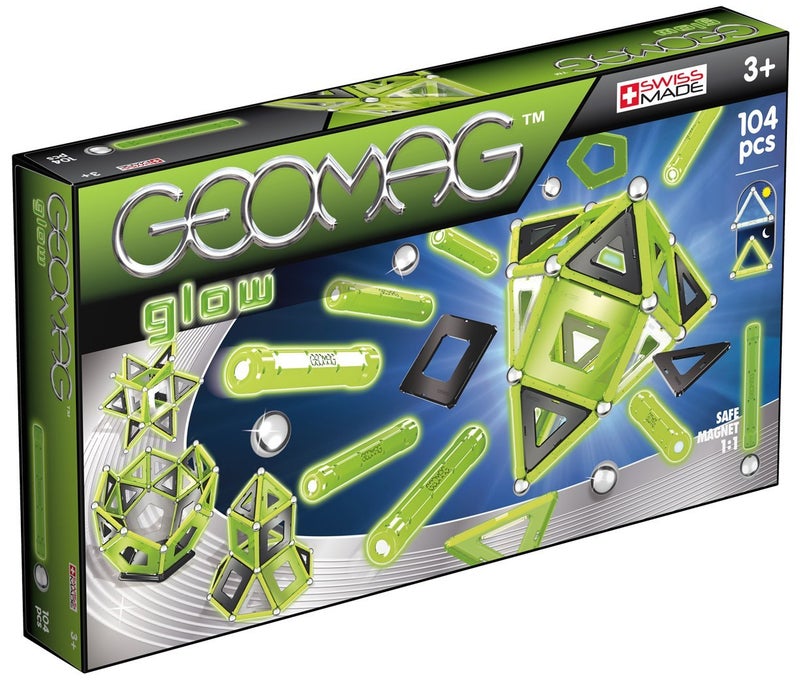 GEOMAG مجموعة جيوماغ المتوهجة 104 قطعة مجموعة بناء مغناطيسية تتلألأ في الظلام - Image 3