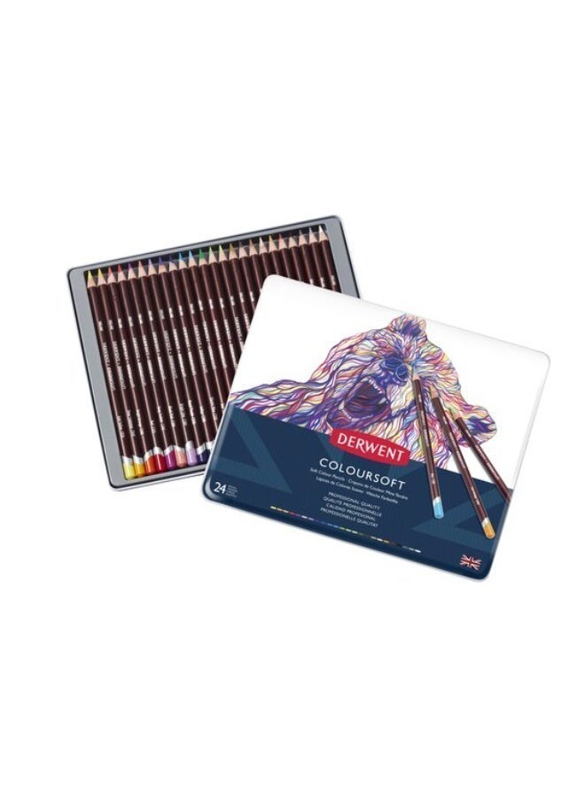 Derwent - Soft Core Colored Pencils 24 Colors - Tin - Image 2