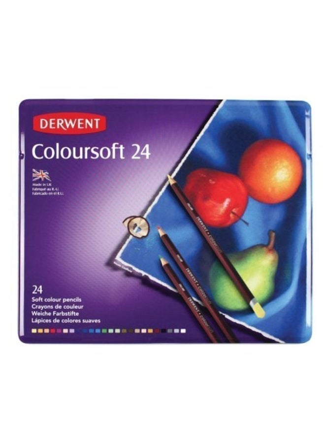 Derwent - Soft Core Colored Pencils 24 Colors - Tin - Image 3