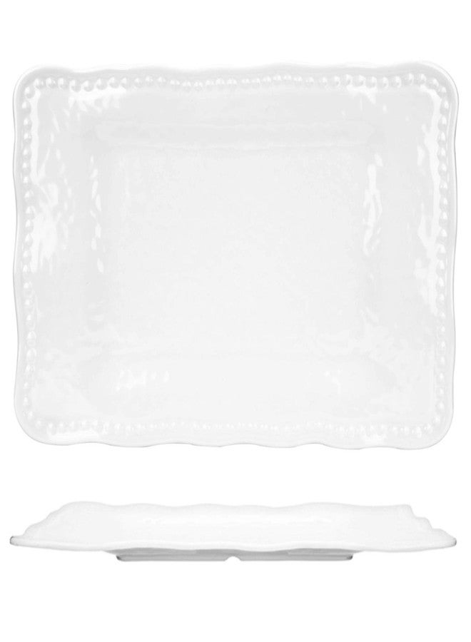 KOXIN-KARLU Melamine Trays, 17-inch Serving Trays and Platters, Set of 2 White - Image 1