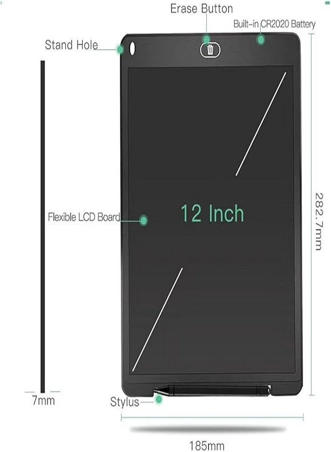 12 LCD Writing Tablet-Black - Image 2